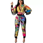 Multi-Color Fringe Jacket and Matching Pant Set Size Small NEW