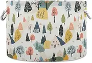 Yoogain Cartoon Childish Colorful Hillside Trees storage basket folding and waterproof laundry hamper with sturdy handle atorage set medium for kid shelf office