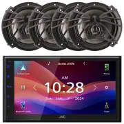 JVC KW-M695BW 6.8” WSVGA LCD Display 1-DIN Receiver, 4x 6.5" 300W Max Speakers