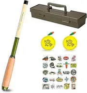 Pen Rod Small Telescopic Fishing Rod, Carbon Fiber Fish Ploe Combo with Line, Hooks, Flote, 50 pcs Stickers not Repeated and Carrier Case, Extendable Fish Pole with Non-Slip Handle