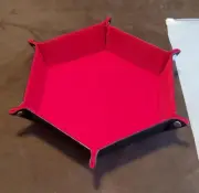 NEW Foldable Hexagon Portable Dice Tray RED