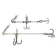 10pcs/pack Double Fishing Hooks Swivel Pin Barbed Treble Hook Spring Snap Ring