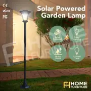 Solar Powered Garden Lamp Post Waterproof Decor Yard Outdoor Standing Light