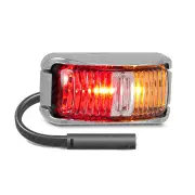 LED Autolamps Red/Amber Side Marker Light Chrome Base & Female Plug 30cm Cable