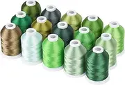 Embroidery Threads Embroidery Threads Embroidery Machine Threads 15 Options 15 Colors Set Polyester 40WT 120D Thread for Embroidery Machine Sewing Machine.(Green)