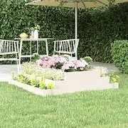 Raised Garden Bed, Elevated Planter Box Plant Container White 110x110x27 cm Solid Wood Pine