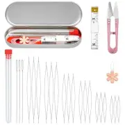 FIVEIZERO 21 Pieces Beading Needles Set 6 Sizes Seed Beads Needles Big Eye Be...