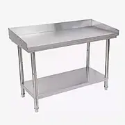 GUAWJRZDP Stainless Steel Work Table, Food Prep Worktable, Steel Prep Table with Backsplash and Undershelf, Adjustable Heavy Duty Prep Worktable, for Kitchen Restaurant(L120xW60cm/47.2x23.6in)
