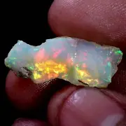 8.80 Ct Natural Multi Fire Ethiopian Welo Opal Spicemen Rough Gemston USA DEALER