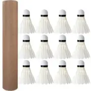 12Pcs durable white goose feather badminton shuttlecocks, stable training tools