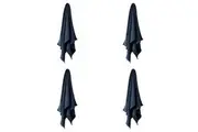 4PK Linen House Aria Slate Cotton/Bamboo Quick Dry Soft Face Washer 33x33cm Blue