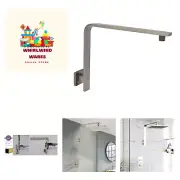 High Rise Shower Arm and Flange, 10.5 inch, Solid Brass, Square, Gooseneck Ra...