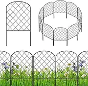 [ABQ] Decorative Garden Fence 10 Pack, 10.83ft (L) x 24in (H) Animal Barrier Fencing for Dog, Rustproof Metal Wire Flower Edging Border for Yard Outside Patio Landscape Decor, Arched
