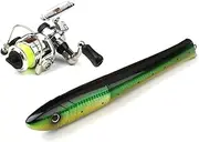 Portable Fish Shaped Fishing Rod Reel Combo Telescopic Mini Pocket Pen Fishing Pole with Reel Travel Fishing Rod Fishing Accessories Gifts for Men