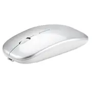 Dual Mode Bluetooth 5.0 + 2.4G Wireless Mute Computer Mouse For Pc Laptop Silver