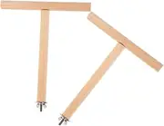 Happyyami 2pcs Shaped Bird Perch Stand Natural Wood Parrot Perch for Cockatiels Bird Cage Accessory for Climbing and Chewing for Parakeets and Budgies