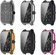 FitTurn Intended for Amazfit GTS 4 Case Cover, Scratch-Resistant Protective Case with Screen Protector for Amazfit GTS 4/GTS4 Watch Case (6 Pack)