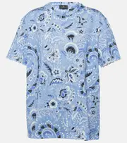 [Etro] Etro Printed cotton jersey T-shirt AU 12 blue