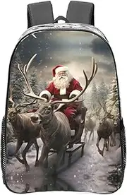 [DRTGEDS] Xmas Santa Claus Clear Backpack,High Capacity Clear Bag For Travel,Work,Festival, Concerts Women Men Unisex