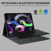 For Apple iPad Pro 12.9 2022 /2021 Bluetooth Keyboard Case, Lightweight Protective Slim Folio Leather Smart Sleep Awake Cover Case with Detachable Wireless Bluetooth Keyboard (Black)