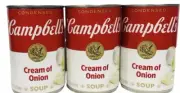 Campbell's Cream of Onion Condensed Soup 10.5 oz 3 Cans Campbells