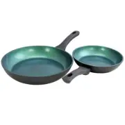 Gibson Home Equinox 2 Piece Ceramic Non-Stick Fry Pan Set in Matte Charcoal Grey