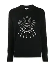 Eye pattern pullover S,XS,M Black