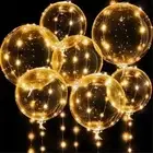 7pcs Glow in The Dark Light Up Balloons Light Up Bobble Balls Party
