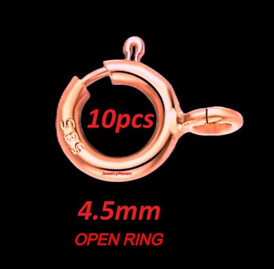 (10) BULK 4.5mm STANDARD WEIGHT 14k Rose Pink Gold Spring Ring Clasp OPEN Jump