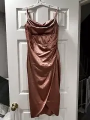 NEVER WORN ROSE GOLD MIDI DRESS