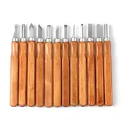 12Pcs Craft Hand Wood Carving Cutter Sculpture Woodcut Tool Set SK2 Alloy Steel