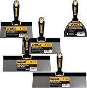 DEWALT Stainless Steel Taping Knife 4-Pack + FREE BONUS 6" Soft Grip Putty Knife | 8/10/12-Inches | Soft Grip Handles | DXTT-3-171