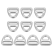 0.63" Adjuster Triangle with Bar Swivel Clip D Dee Ring Buckle, 10Pcs Silver