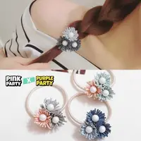 在飛比找蝦皮購物優惠-【PurpleParty】韓國飾品 時尚甜美 珍珠花朵髮束 