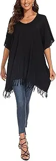 [Beautybatik] Women Solid Tunic Blouse Caftan Plus Size V Neck Loose Sleeve Top 18 to 26