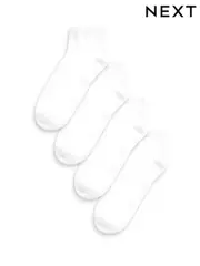 White Cushion Sole Trainer Socks 4 Pack (T68837) | $19