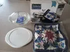 Vtg 1992 Pyrex Crown Corning Design Cook & Carry Cozy Set