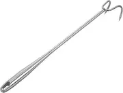 Milisten BBQ Meat Hook Turner with Ergonomic Non Slip Handle Heavy Duty Double Hook Design for Flipping and Grilling Meat for Outdoor Cooking and Home BBQ