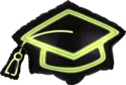 Graduation Neon Cap Super Shape 31" Foil Balloon