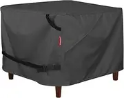 Porch Shield Patio Ottoman Cover - Waterproof Outdoor Square Side Table Covers – 31L x 31W x 18H inch, Black