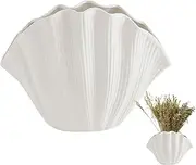[Generic] Seashell Vase | Ceramic Flower Vases for Modern Home Decor | Ceramic Vase Modern Arts Vases Flower Pot Home Decoration Wedding Party Table Centerpieces