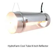 HydroFarm Cool Tube 8 Inch Reflector 15ft Cord Grow Light NIB Fast Shipping