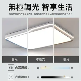 【台灣現貨】客廳全光譜護眼LED吸頂燈 手機APP智能燈 天花板隱形吸頂燈 100W亮光源 臥室組合 led吸頂燈 免運