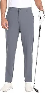 [MoFiz] Mens Golf Pants Slim Fit Stretch Work Office Dress Pants Quick Dry Lightweight Casual Comfort Zip Pockets