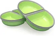 Sure Petcare SureFeed Split Pet Bowl with Integrated Seal, Compatible with Sure Petcare SureFeed Microchip Pet Feeder with Sealed Lid, Works for Wet and Dry Food, Keeps Food Fresh, Grey (Green)