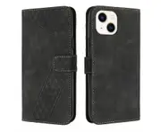 PU Flip Leather Case for iPhone13 Mini Wallet Case with Card Holder-Black