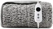 Dreamaker Premium 500GSM Faux Fur & Fluffy Coral Fleece Heated Throw 160x130cm Rug Snuggle Blanket Safety Overheat Protection Reversible with LED Display Auto Off Detachable Controller - Grey