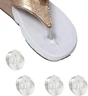 5 Pairs Silicone Thong Sandal Toe Protectors Clear Sandal Flip Flops Gel Toe Guards Cushions Thong Protectors (White, One Size)