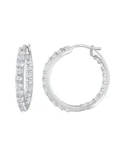 Rina Limor Silver 2.40 ct. tw. Aquamarine Hoops