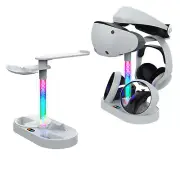 For PS VR2 All-in-one Dual Controller Charging Dock Stand Mount RGB Colorful